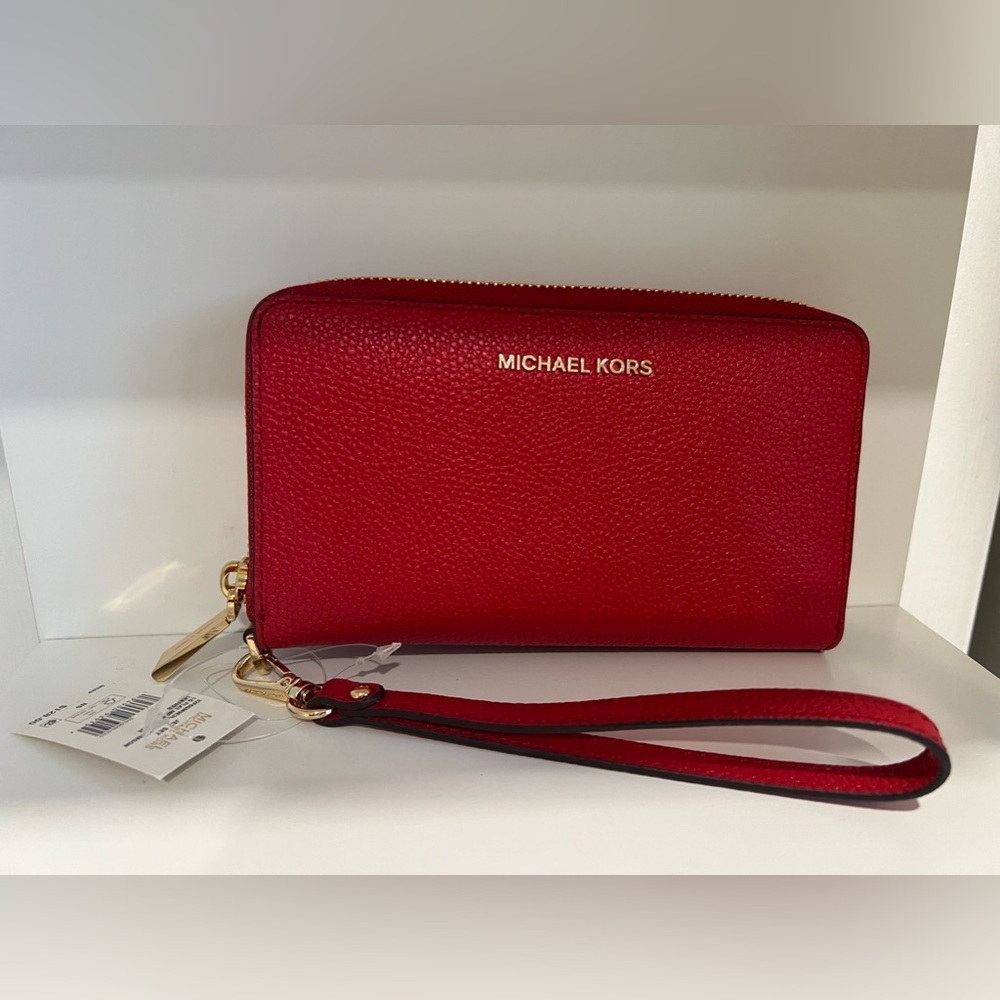 Michael Kors Jet Set wallet Phone Case, color Crimson